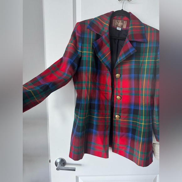 nwt vintage multi color plaid suit jacket blazer - Picture 5 of 8